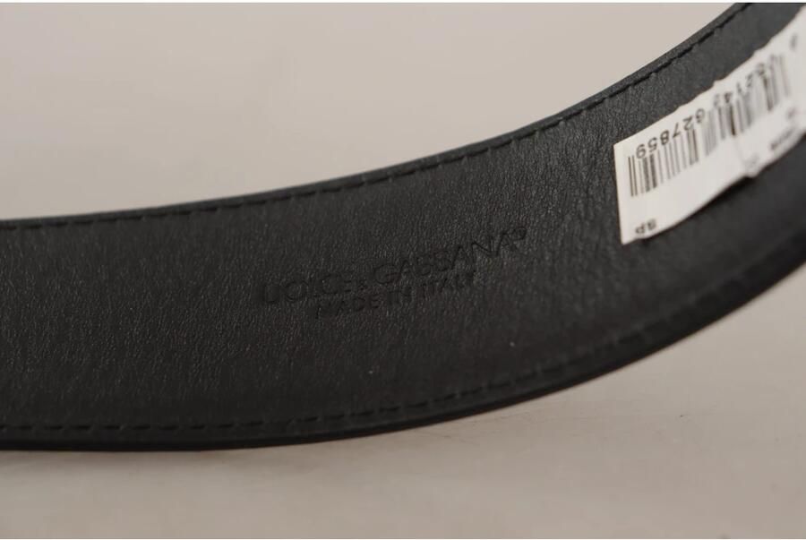 Dolce & Gabbana Zwart Patentleren Gesp Met Logo Gegraveerde Riem Black Heren