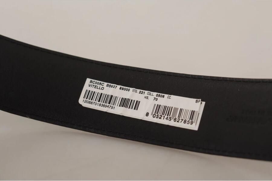 Dolce & Gabbana Zwart Patentleren Gesp Met Logo Gegraveerde Riem Black Heren - Foto 2