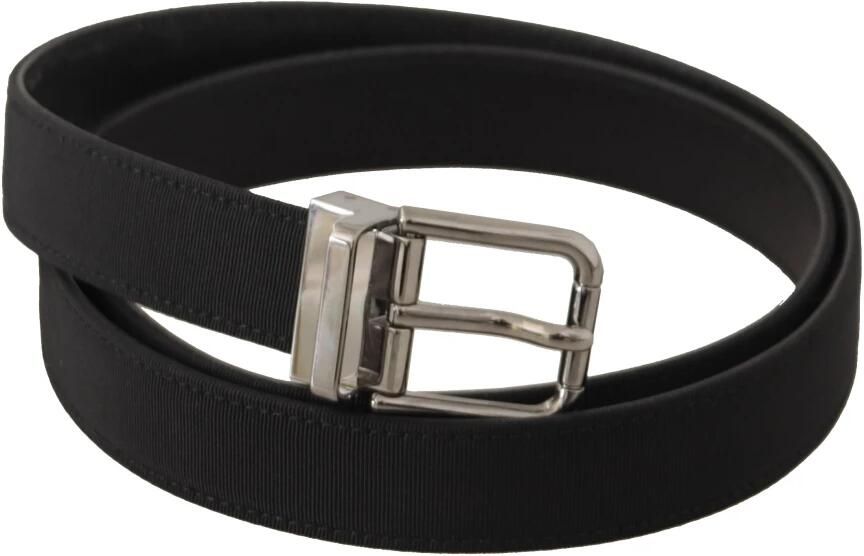 Dolce & Gabbana Elegante zwarte leren riem met metalen gesp Black Heren