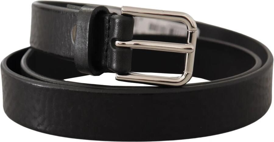 Dolce & Gabbana Elegante zwarte leren riem met metalen gesp Black Unisex - Foto 4