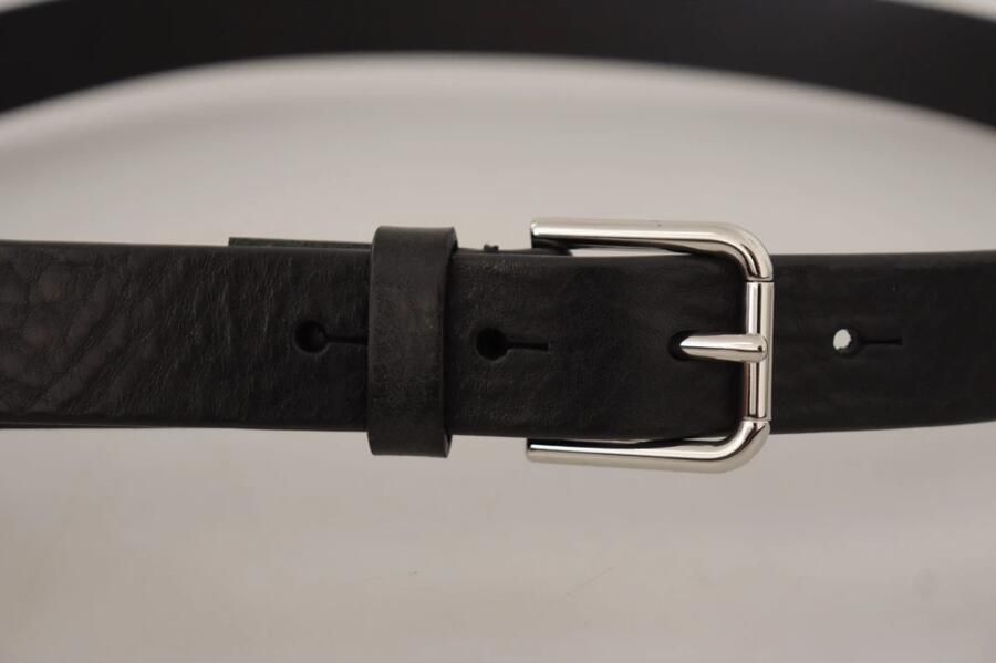 Dolce & Gabbana Elegante zwarte leren riem met metalen gesp Black Unisex - Foto 3