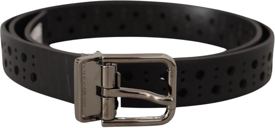 Dolce & Gabbana Elegante zwarte leren riem met metalen gesp Black Unisex - Foto 4