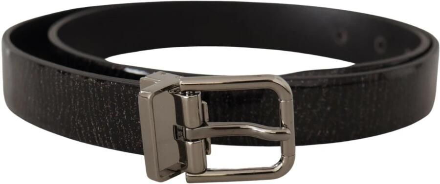 Dolce & Gabbana Elegante zwarte leren riem met zilveren gesp Black Heren - Foto 3