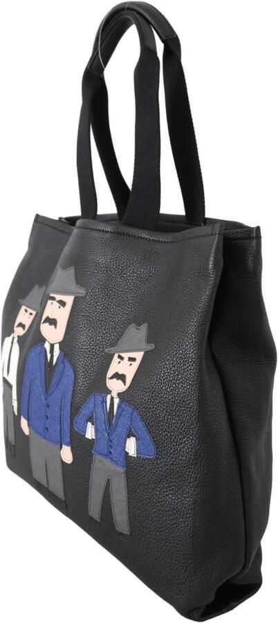 Dolce & Gabbana Prachtige Zwarte Leren Reiswinkel Gym Tote Tas Black Dames - Foto 3