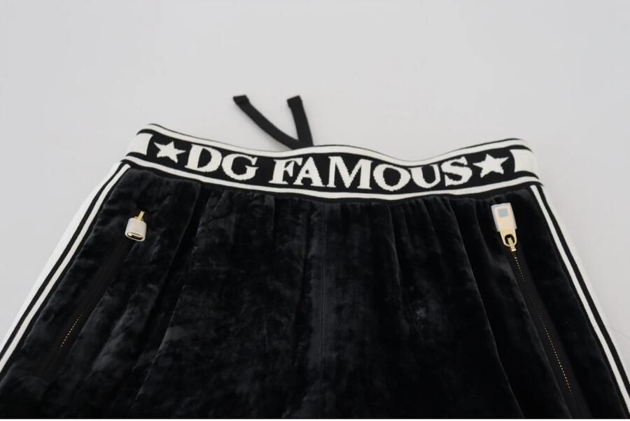 Dolce & Gabbana Zwarte DG Logo Fluwelen Broekbroek Black Dames
