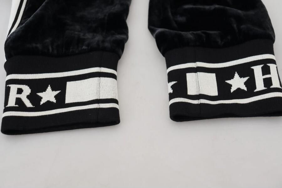 Dolce & Gabbana Zwarte DG Logo Fluwelen Broekbroek Black Dames - Foto 2