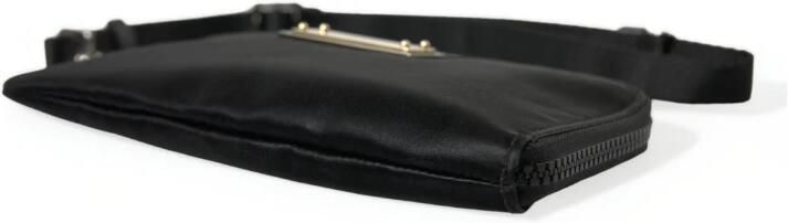 Dolce & Gabbana Elegante zwarte nylon-ledertas met zilveren details Black Dames - Foto 6