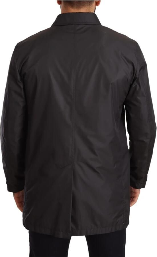 Dolce & Gabbana Stijlvolle Zwarte Polyester Trenchcoat voor Heren Black Heren - Foto 3
