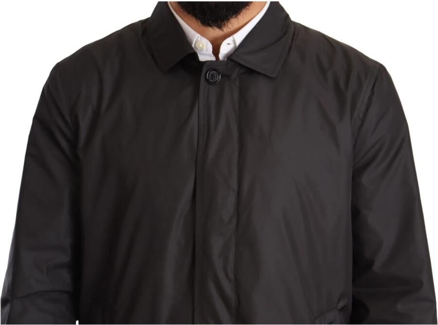 Dolce & Gabbana Stijlvolle Zwarte Polyester Trenchcoat voor Heren Black Heren - Foto 2