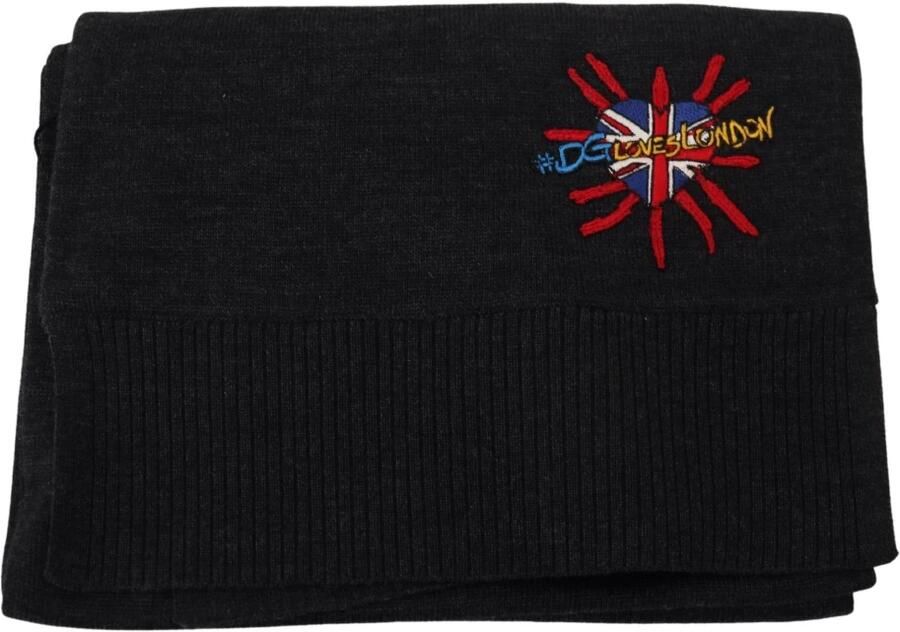 Dolce & Gabbana Elegante Zwarte Wollen Omslagdoek Black Unisex - Foto 3