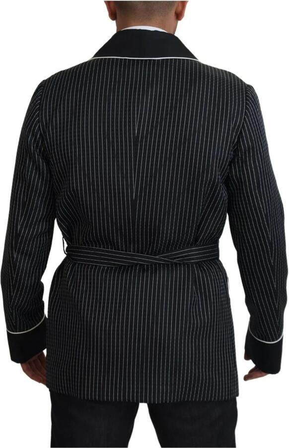 Dolce & Gabbana Zwarte Gestreepte DG Patch Jas Heren Blazer Black Heren - Foto 2