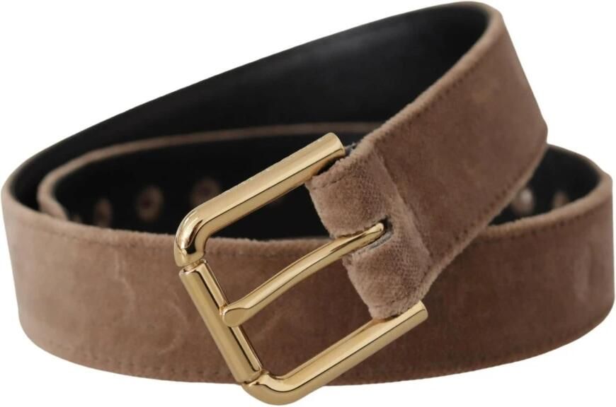 Dolce & Gabbana Fluweel Logo Gesp Riem Brown Dames - Foto 4