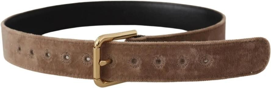 Dolce & Gabbana Fluweel Logo Gesp Riem Brown Dames - Foto 5