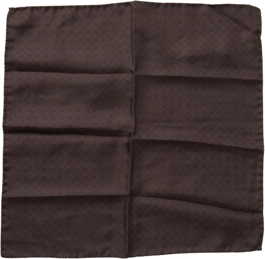 Dolce & Gabbana Bruin Patroon Zijden Zakdoek Sjaal Brown Heren - Foto 3