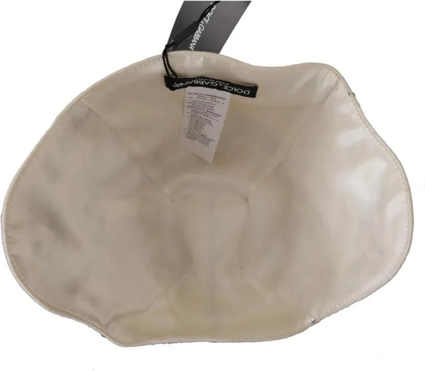 Dolce & Gabbana Geborduurde Cameo Broche Wollen Hoed Beige Dames