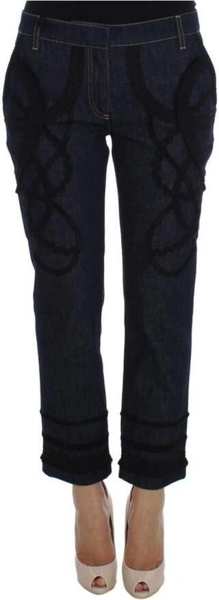 Dolce & Gabbana Geborduurde Denim Capri Jeans Blue Dames - Foto 3
