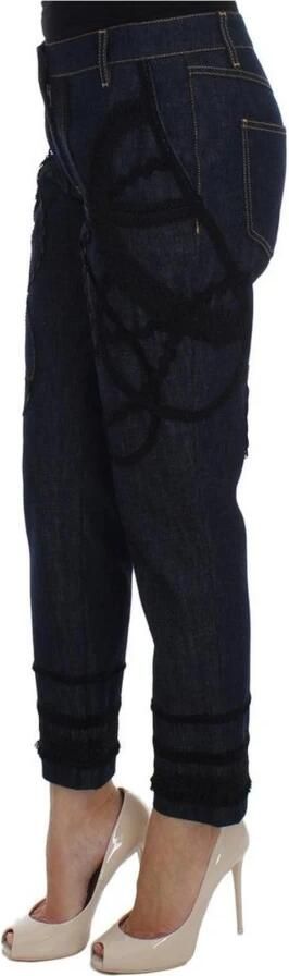 Dolce & Gabbana Geborduurde Denim Capri Jeans Blue Dames - Foto 2