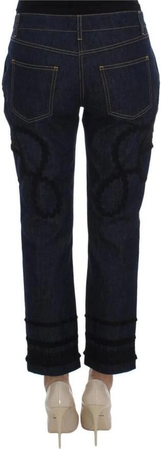 Dolce & Gabbana Geborduurde Denim Capri Jeans Blue Dames