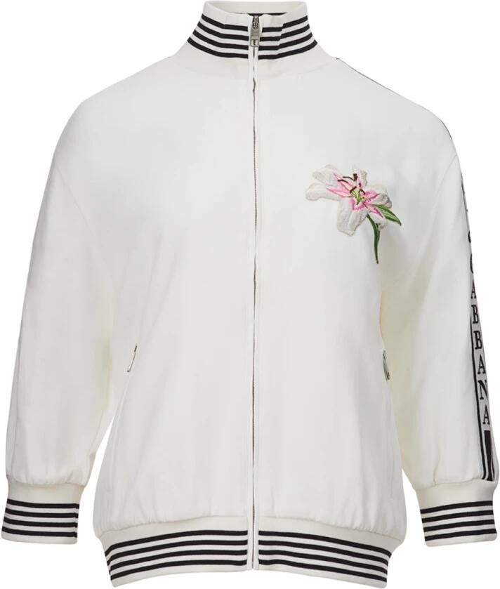 Dolce & Gabbana Wit Geborduurd Sweatshirt met Rits White Dames