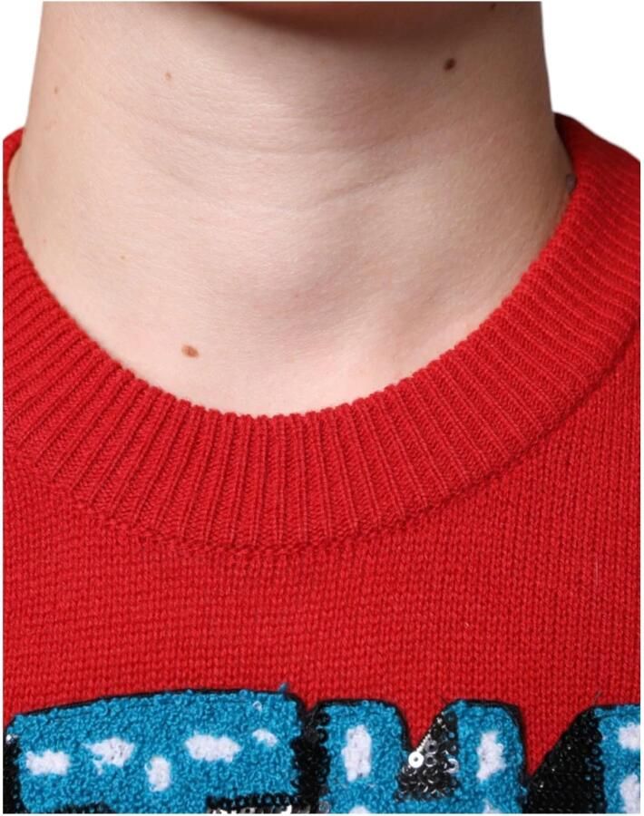 Dolce & Gabbana Geborduurde wollen ronde hals trui Multicolor Heren - Foto 3