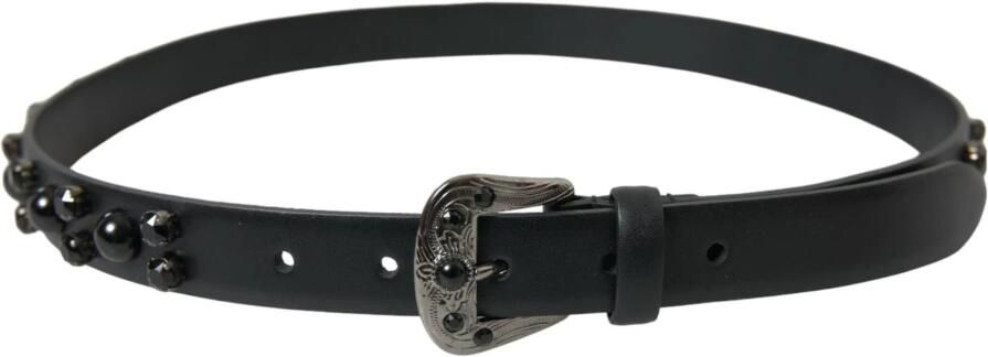 Dolce & Gabbana Luxe Gegraveerd Logo Leren Taille Riem Black Dames - Foto 5