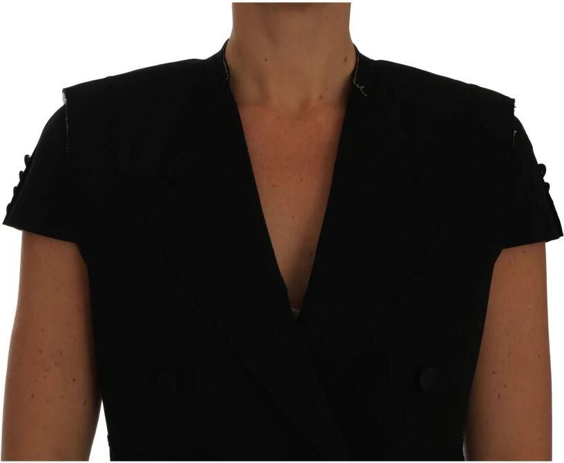 Dolce & Gabbana Zwarte Dubbel Breasted Geknipte Blazer Black Dames - Foto 3