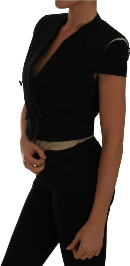 Dolce & Gabbana Zwarte Dubbel Breasted Geknipte Blazer Black Dames - Foto 7
