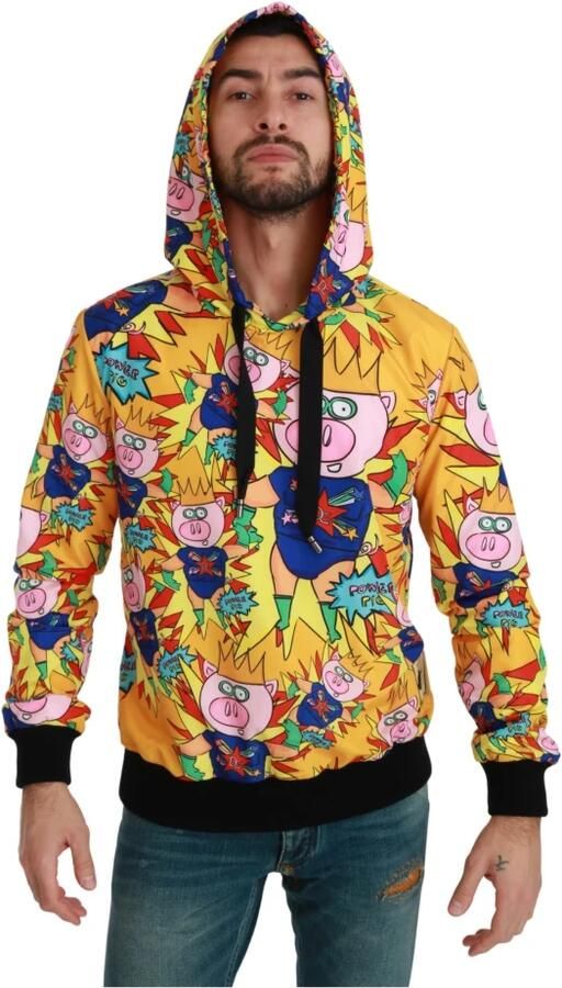 Dolce & Gabbana Gele hoodie met varkensmotief Multicolor Heren - Foto 4