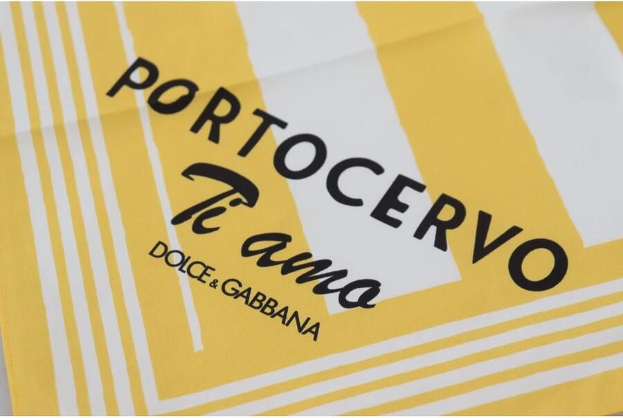 Dolce & Gabbana Gele Portocervo Katoenen Shawl Wikkel Sjaal Multicolor Dames