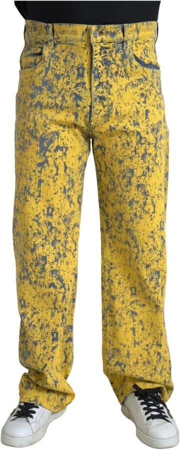 Dolce & Gabbana Designer Straight Denim Jeans in Geel Yellow Heren - Foto 3