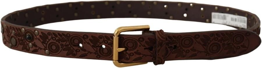 Dolce & Gabbana Zwarte kalfsleren riem met gegraveerd logo en metalen gesp Black - Foto 20