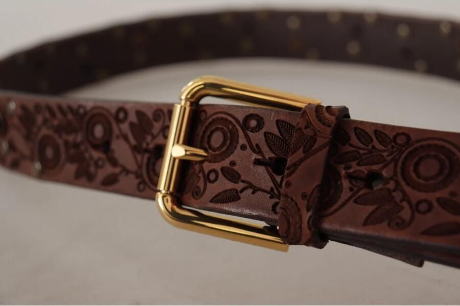 Dolce & Gabbana Zwarte kalfsleren riem met gegraveerd logo en metalen gesp Black - Foto 2