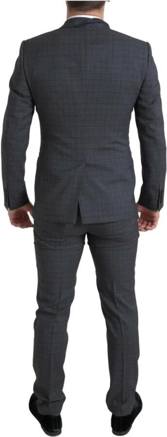 Dolce & Gabbana Elegant Grijs Geruit Slim Fit Pak Gray Heren - Foto 4