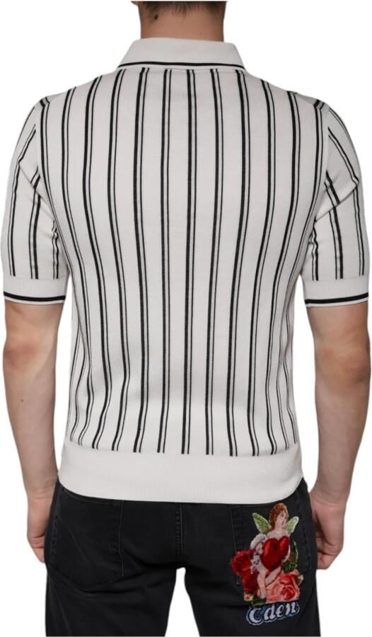 Dolce & Gabbana Gestreept Polo T-shirt met Logodetails White Heren - Foto 4