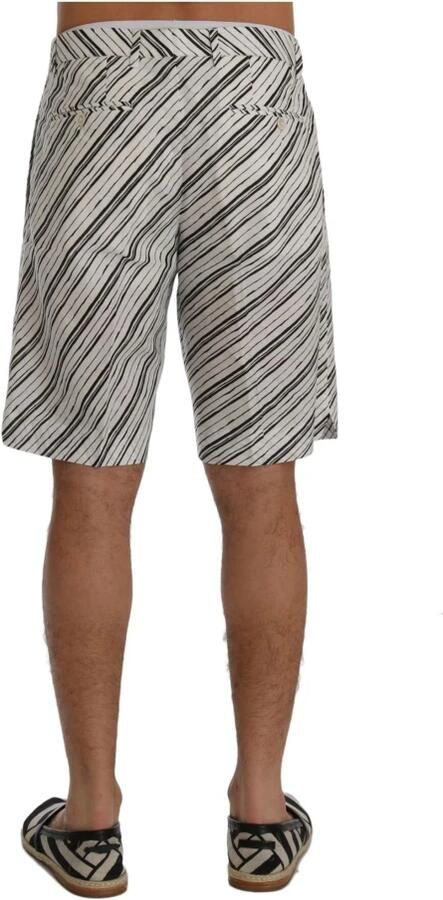 Dolce & Gabbana Elegante Gestreepte Katoenen Linnen Shorts White Heren - Foto 4
