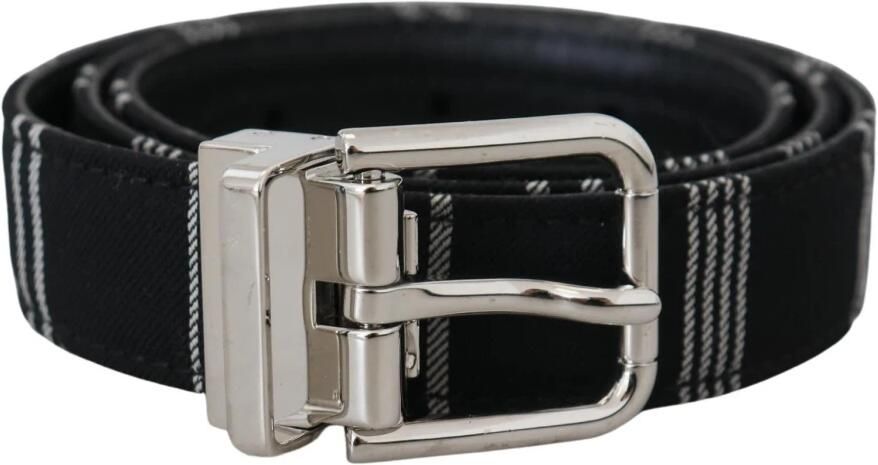 Dolce & Gabbana Gestreepte katoenen riem met zilveren gesp Black Dames - Foto 2