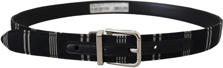 Dolce & Gabbana Gestreepte katoenen riem met zilveren gesp Black Dames - Foto 4