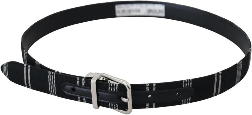 Dolce & Gabbana Gestreepte katoenen riem met zilveren gesp Black Dames - Foto 3