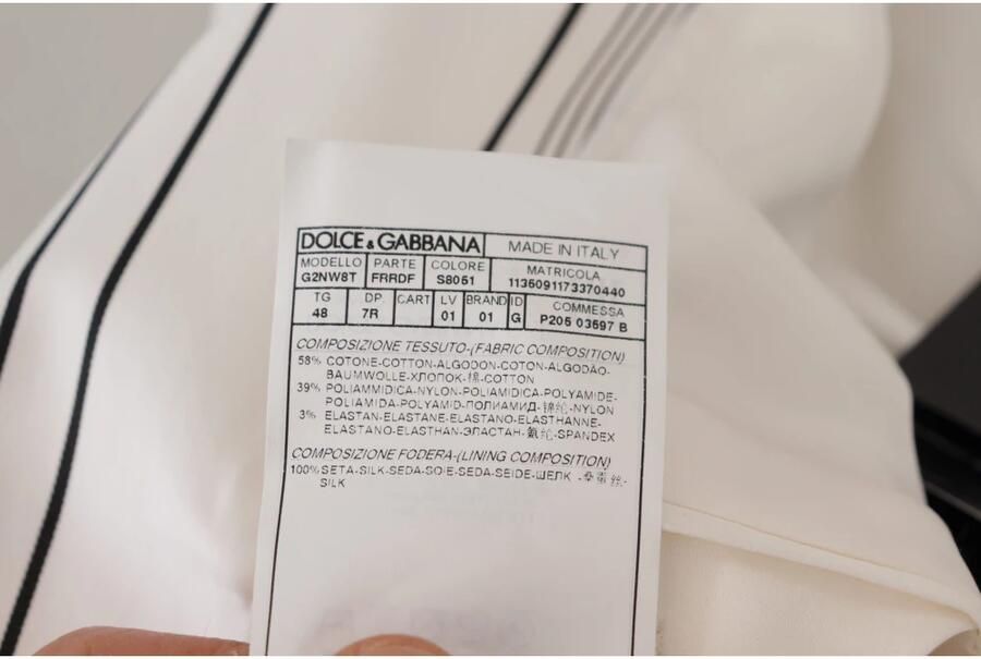 Dolce & Gabbana Witte Gestreepte Katoenen Single Breasted Blazer White Heren - Foto 4