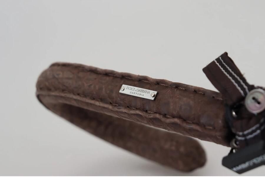 Dolce & Gabbana Gestreepte Leren Handvat Opvouwbare Sartoria Paraplu Brown Heren - Foto 3