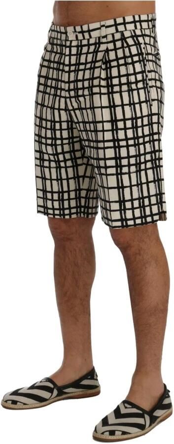 Dolce & Gabbana Elegante Gestreepte Katoenen Shorts Black Heren - Foto 4