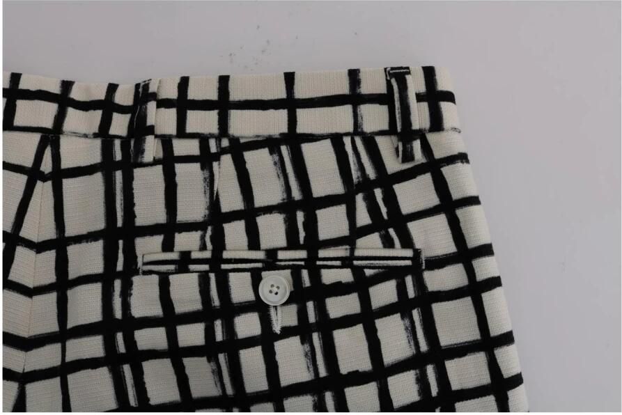 Dolce & Gabbana Elegante Gestreepte Katoenen Shorts Black Heren