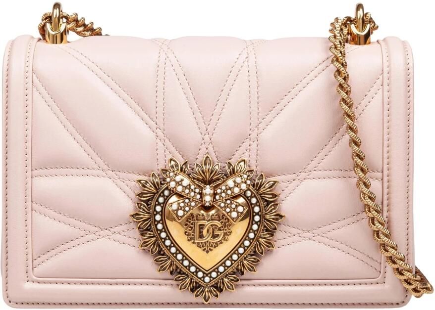 Dolce&Gabbana Crossbody bags Devotion Matelasse Quilted Shoulder Bag in poeder roze - Foto 5