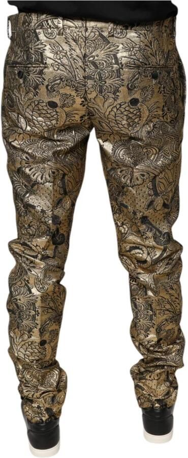 Dolce & Gabbana Gouden Bloemen Jacquard Pantalon Yellow Heren - Foto 3
