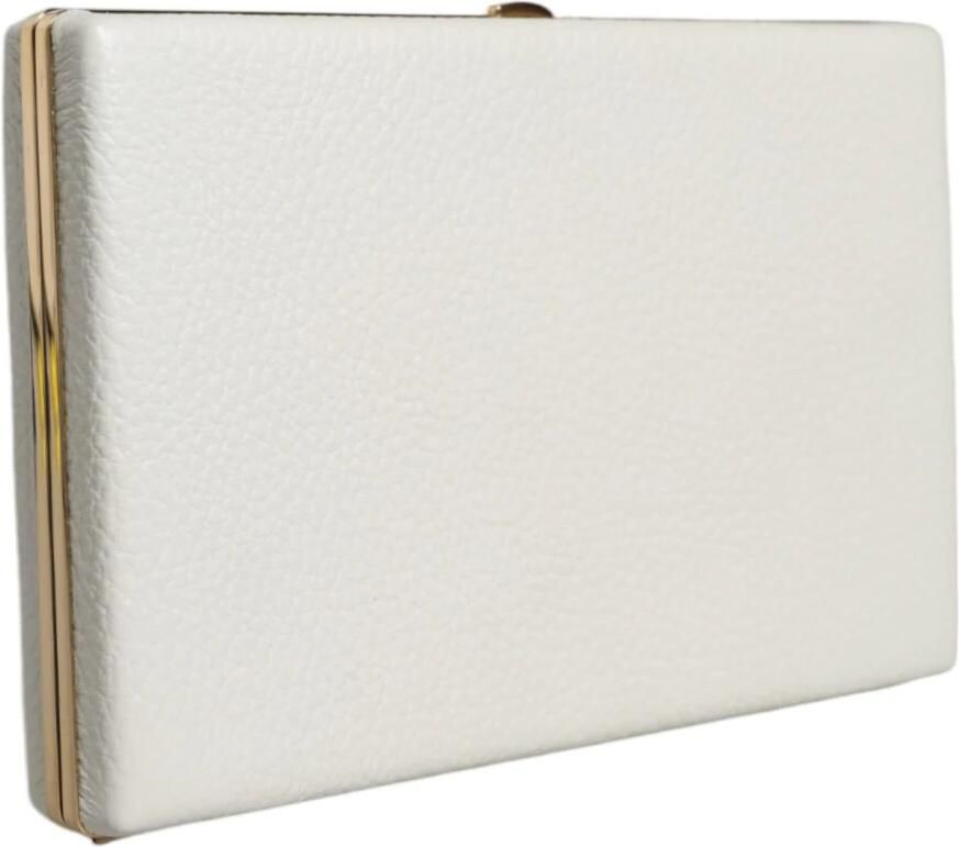 Dolce & Gabbana Gouden Frame Leren Clutch Tas White Dames - Foto 2