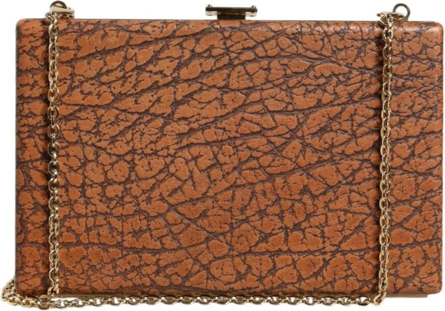 Dolce & Gabbana Gouden Frame Mini Crossbody Tas met Kaartsleuven Brown Dames - Foto 5