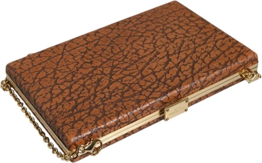 Dolce & Gabbana Gouden Frame Mini Crossbody Tas met Kaartsleuven Brown Dames - Foto 4