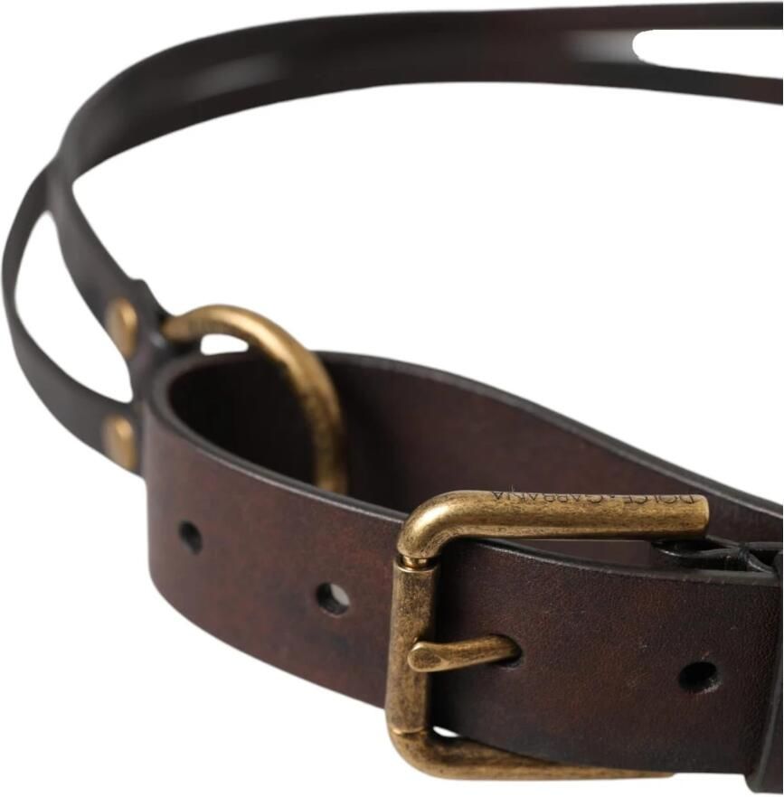 D&G Riem D&G Heren Leren Riem Bruin Leren Riem