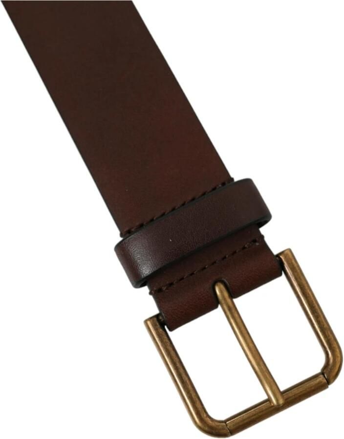 Dolce & Gabbana Gouden Gesp Leren Riem Stijlvolle Mannen Brown Heren - Foto 2