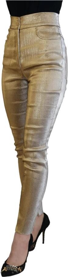 Dolce & Gabbana Gouden Hoge Taille Skinny Denim Broek Yellow Dames - Foto 6